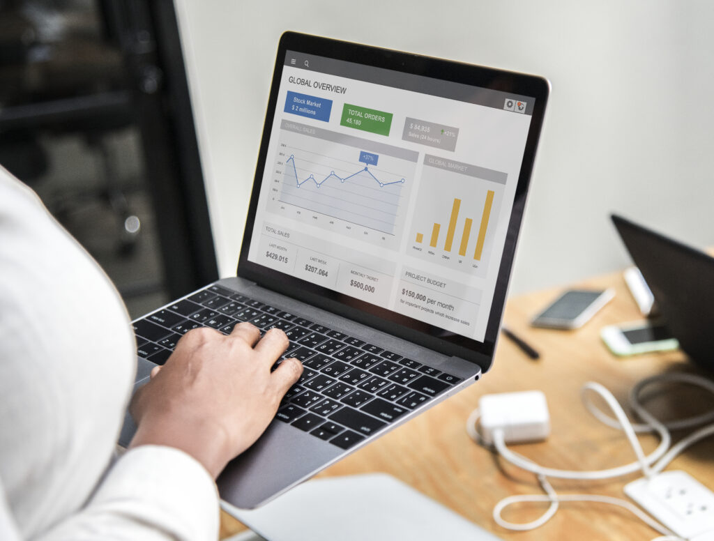 AI accounting software showing financial performance analytics