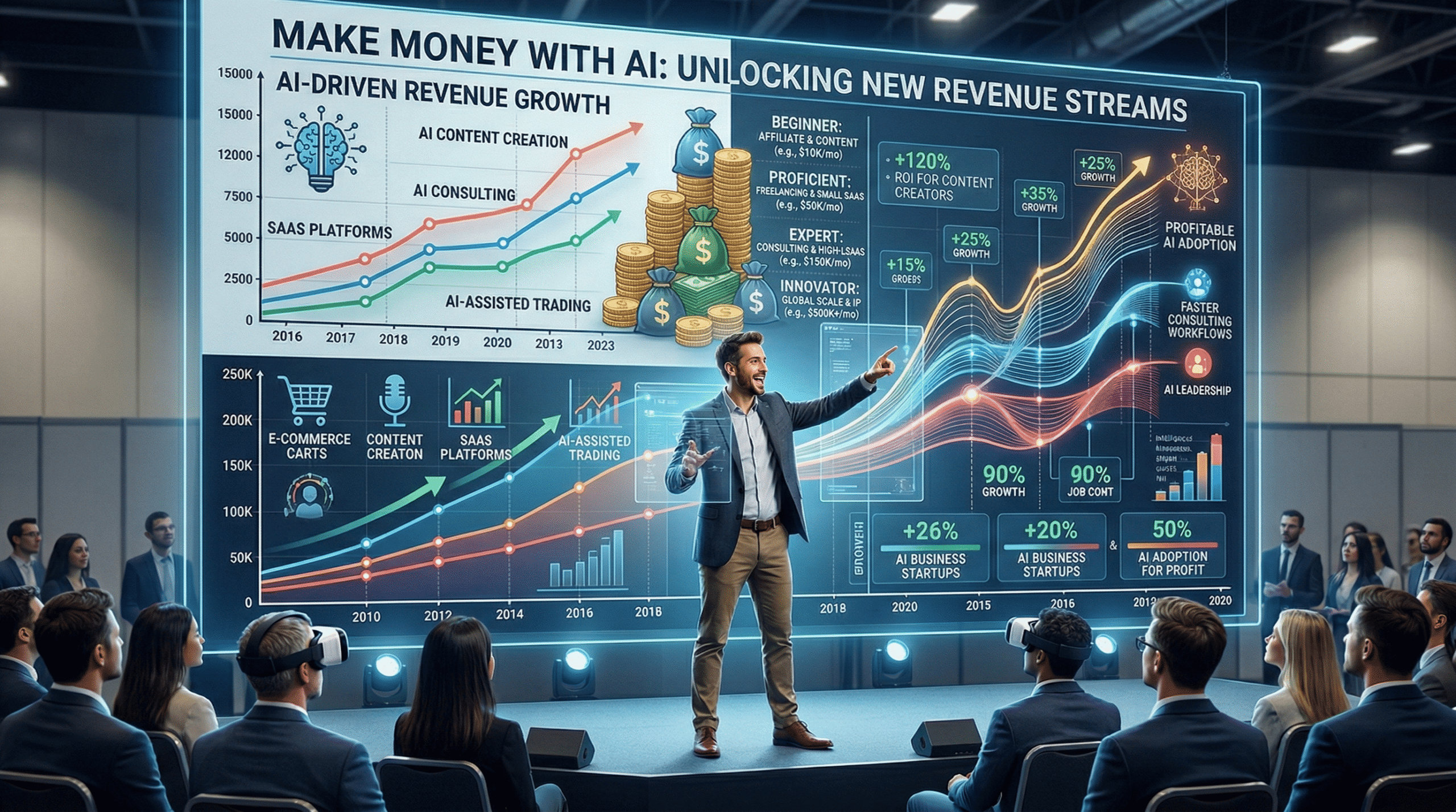 90-day roadmap calendar showing milestones for starting an AI income business