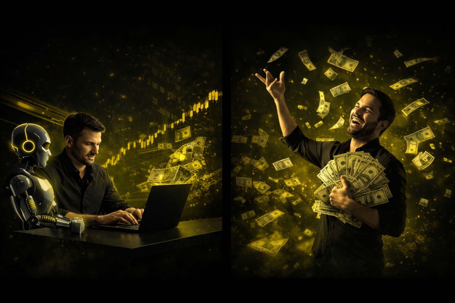 Chart showing 7 AI income tiers from $300 per month side hustle to $100K per month AI product business