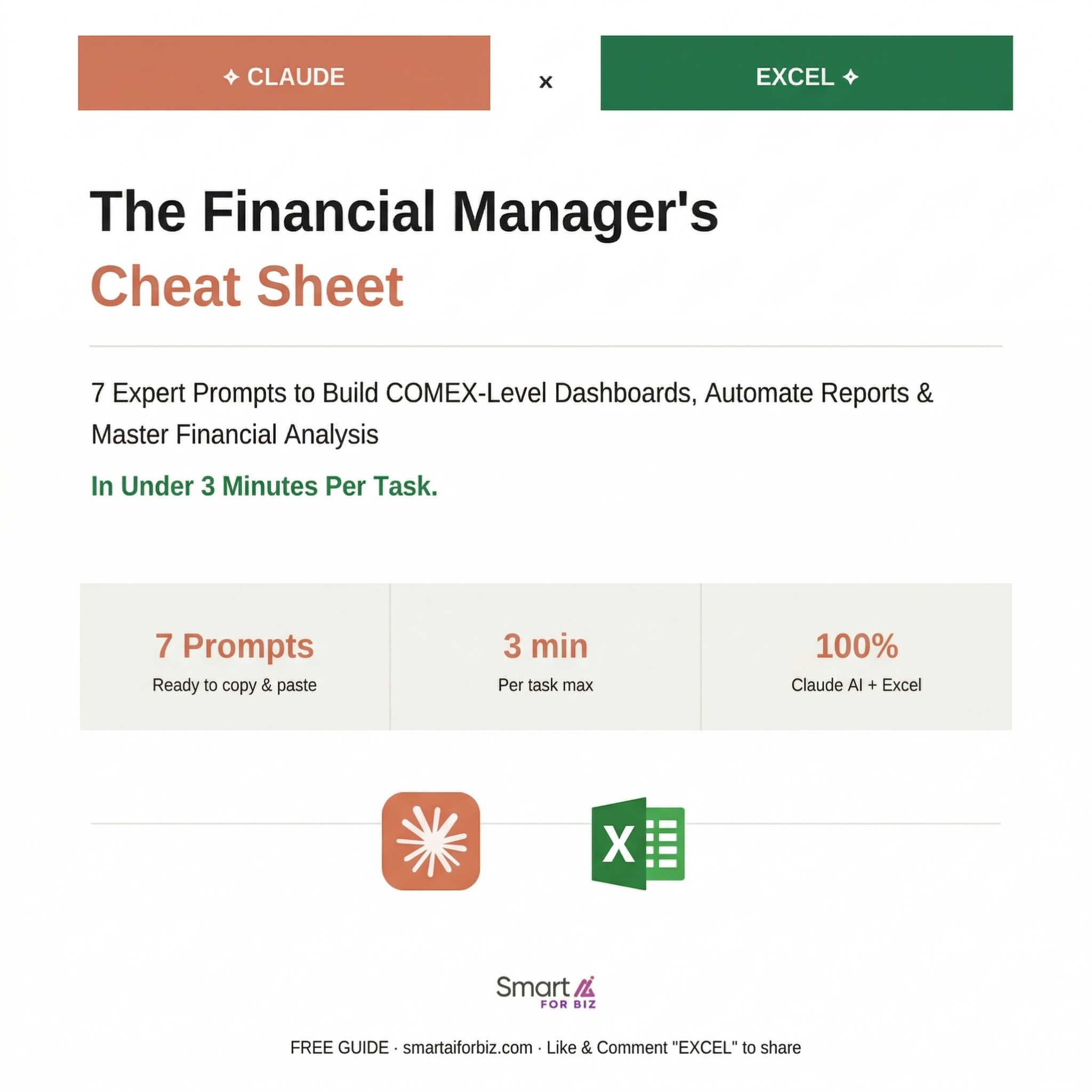 Claude x Excel Financial Cheat Sheet — Free AI Ebook