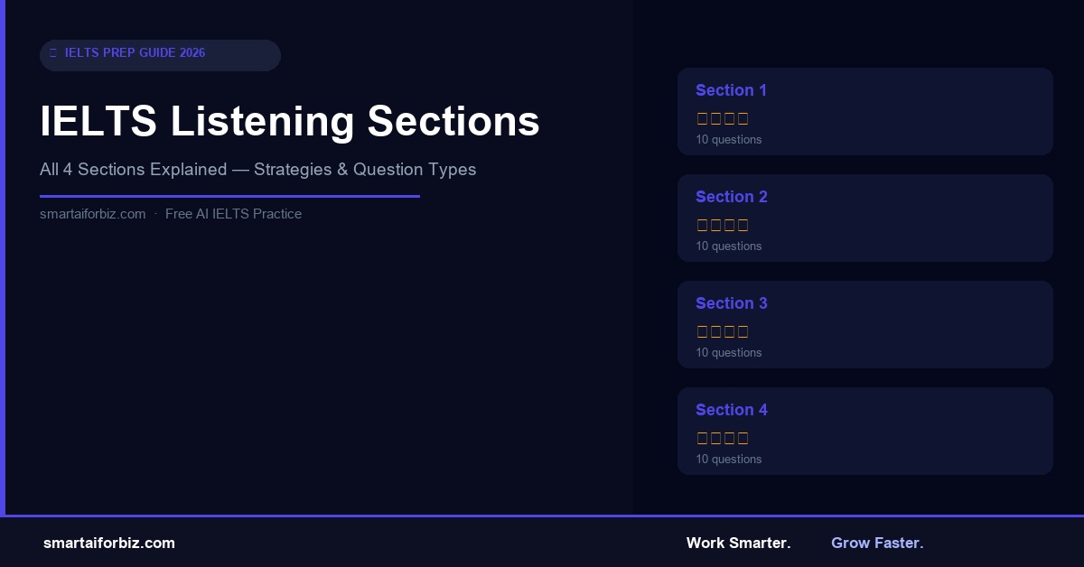 IELTS Listening all 4 sections explained — strategies for each section